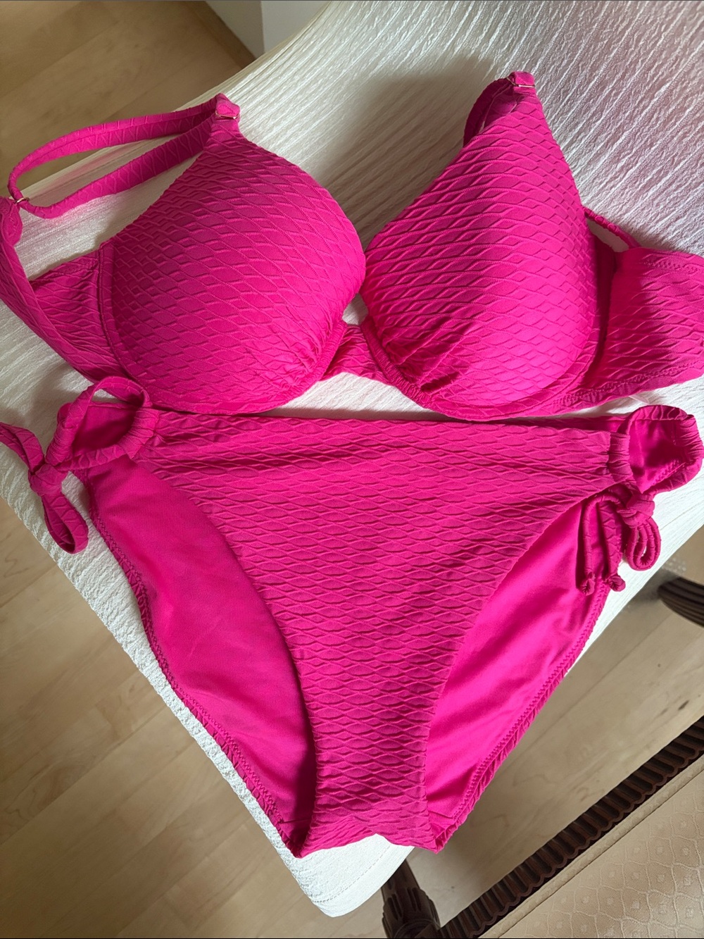 Victoria Secret Fuchsia Textured Two-Piece Bikini